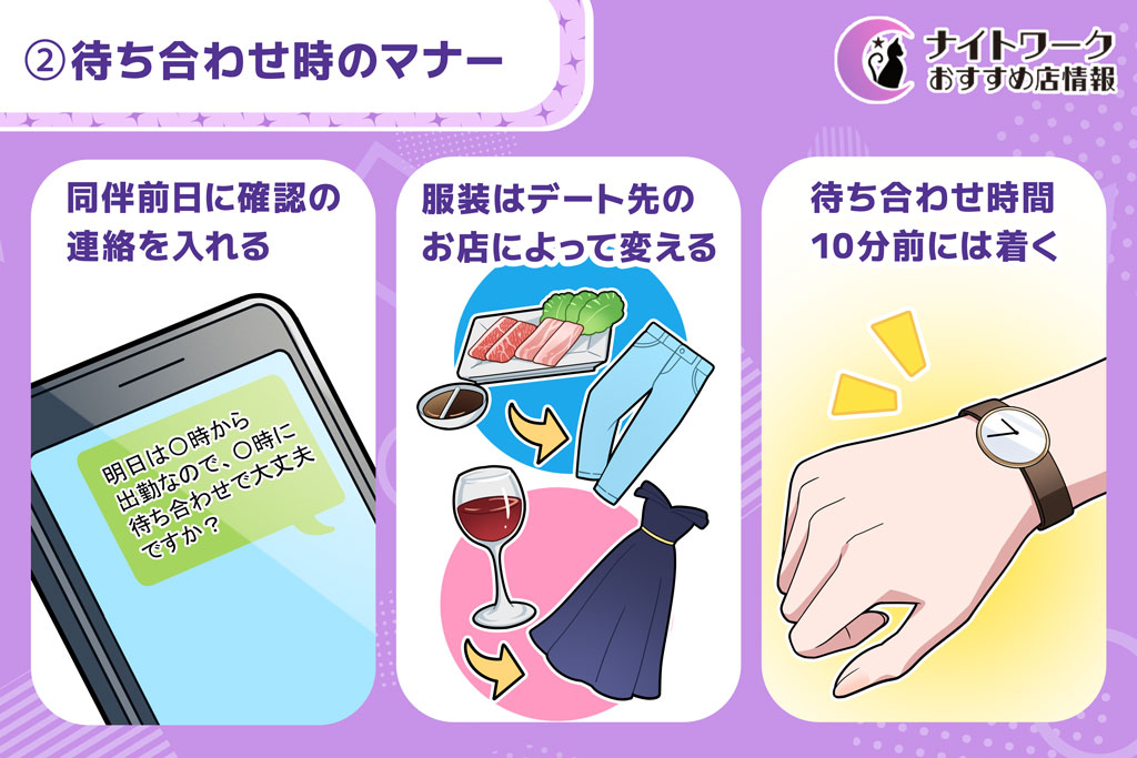 ②待ち合わせ時のマナー