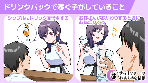 ドリンクバックで稼ぐ子がしていること