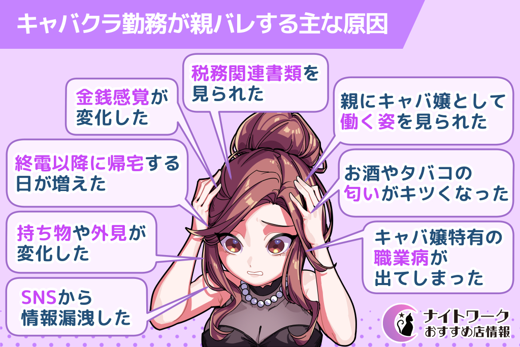 キャバクラ勤務が親バレする主な原因